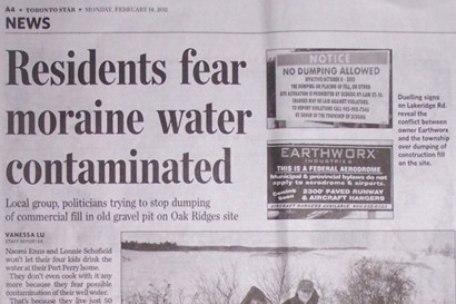 Residents fear moraine water contaminated